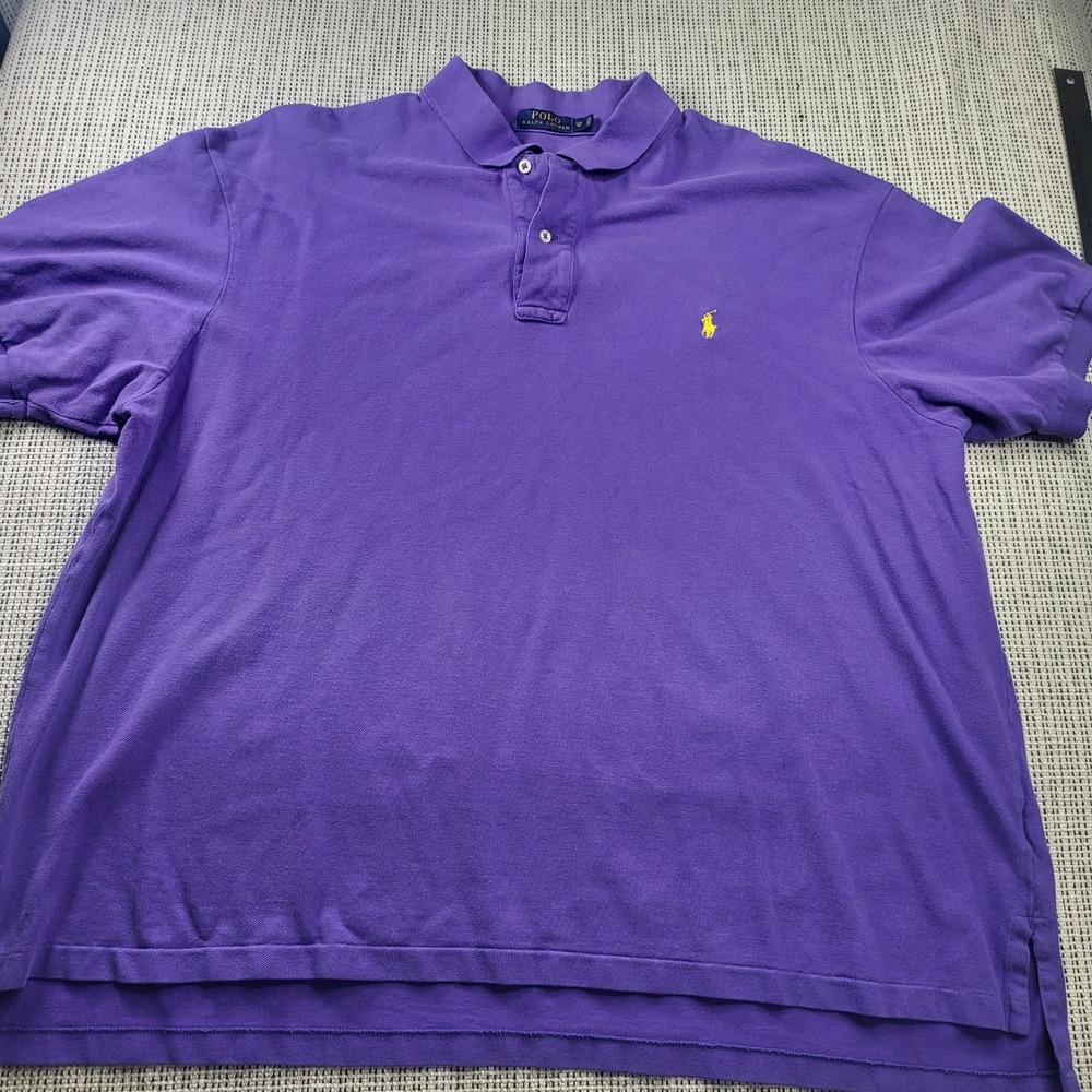 Polo Ralph Lauren Polo Shirt Men 3XB Purple Big & Tall Short Sleeve Pony Logo